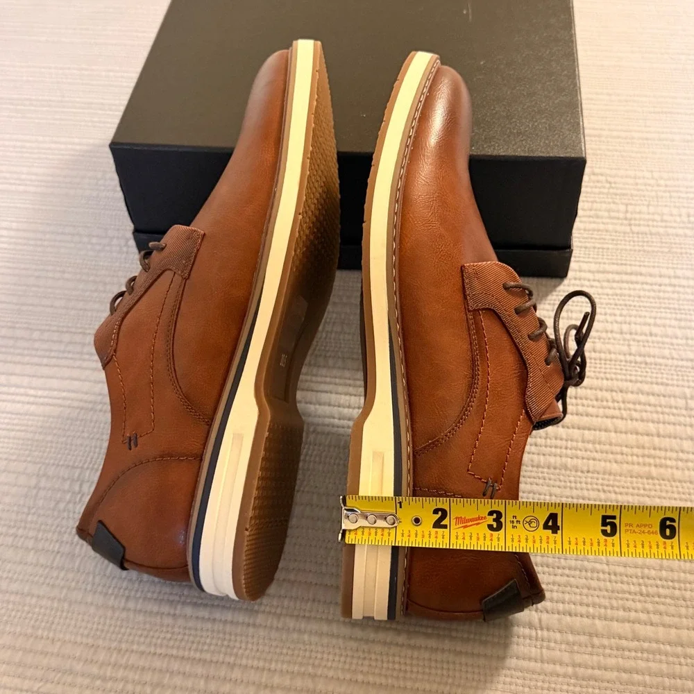 NEW Decarsdz Mens Brown Derby Shoes Lace Up Business Casual Oxfords Size 10.5